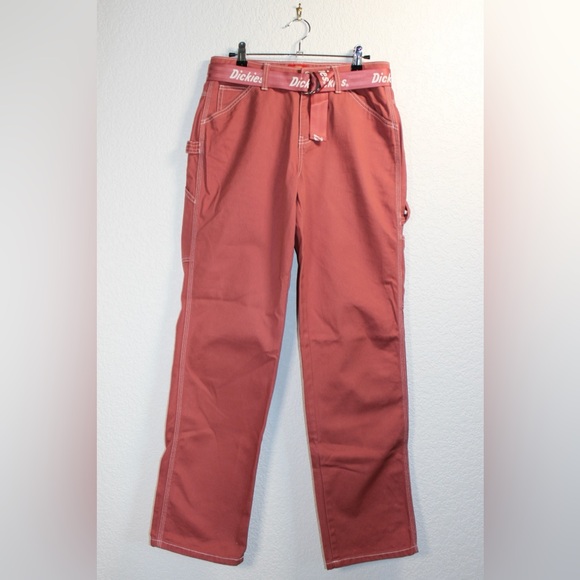 Dickies High Waisted Coral Carpenter Pant + Belt - Picture 2 of 10